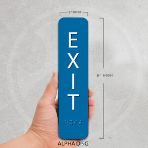 Braille Exit Sign, Tactile Exit Sign, Alpha Dog Signs