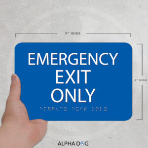 Braille Exit Sign, Tactile Exit Sign, Alpha Dog Signs