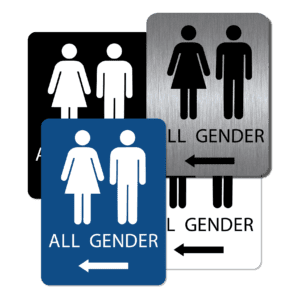 All Gender Bathroom Sign - Left Arrow