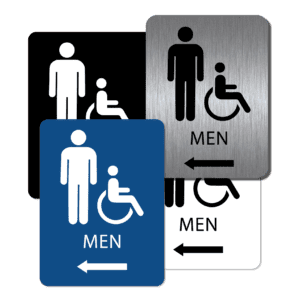 Men's Bathroom Sign - Left Arrow
