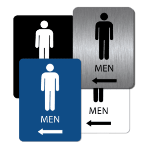 Men's Bathroom Sign - Left Arrow
