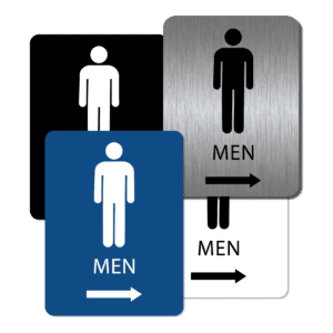Men's Bathroom Sign - Right Arrow