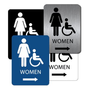 Women's Bathroom Sign - Right Arrow