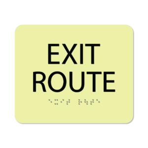 photoluminescent braille exit route signs er56 lg : alpha dog ada signs