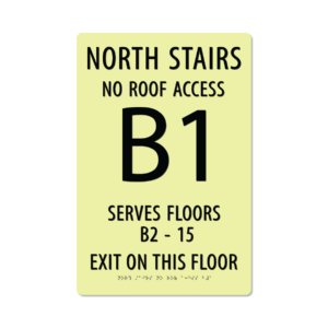 photoluminescent braille stairwell signs ss1812 lg 01 : alpha dog ada signs