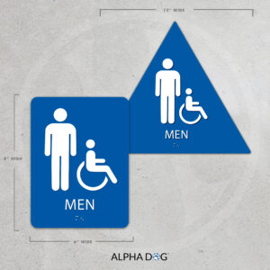 Men's Bathroom Sign, Restroom Sign, Alpha Dog ADA Signs