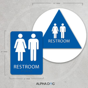 Unisex Bathroom Sign, Restroom Sign - Alpha Dog ADA Signs