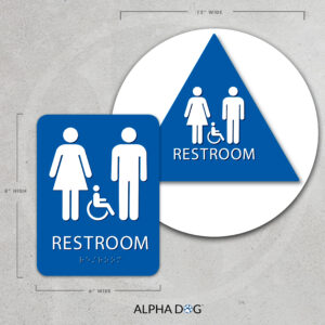 Unisex Bathroom Sign, Restroom Sign - Alpha Dog ADA Signs