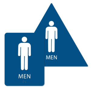 mens bathroom sign bundle blue m bun : alpha dog ada signs