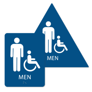 mens handicap bathroom sign bundle blue mi bun : alpha dog ada signs
