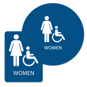 womens handicap bathroom sign bundle blue wi bun : alpha dog ada signs
