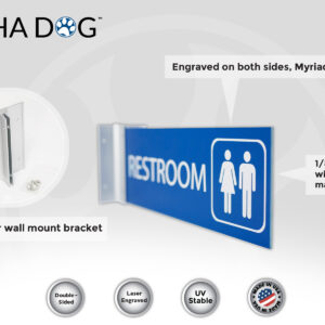 Unisex Hallway Corridor Bathroom Sign - Alpha Dog ADA Signs