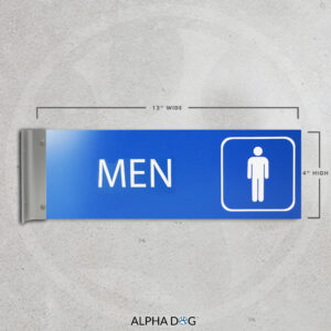 Men's Hallway Corridor Bathroom Sign - Alpha Dog ADA Signs