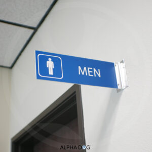 Men's Hallway Corridor Bathroom Sign - Alpha Dog ADA Signs