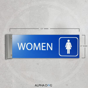 Women's Hallway Corridor Bathroom Sign - Alpha Dog ADA Signs