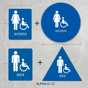 Men's & Women's Bathroom Sign, Restroom Sign - Alpha Dog ADA Signs